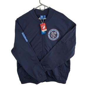 ADIDAS NEW ADULT ATHLETIC JACKET BLUE SIZE 2XL MENS “NYC FC”